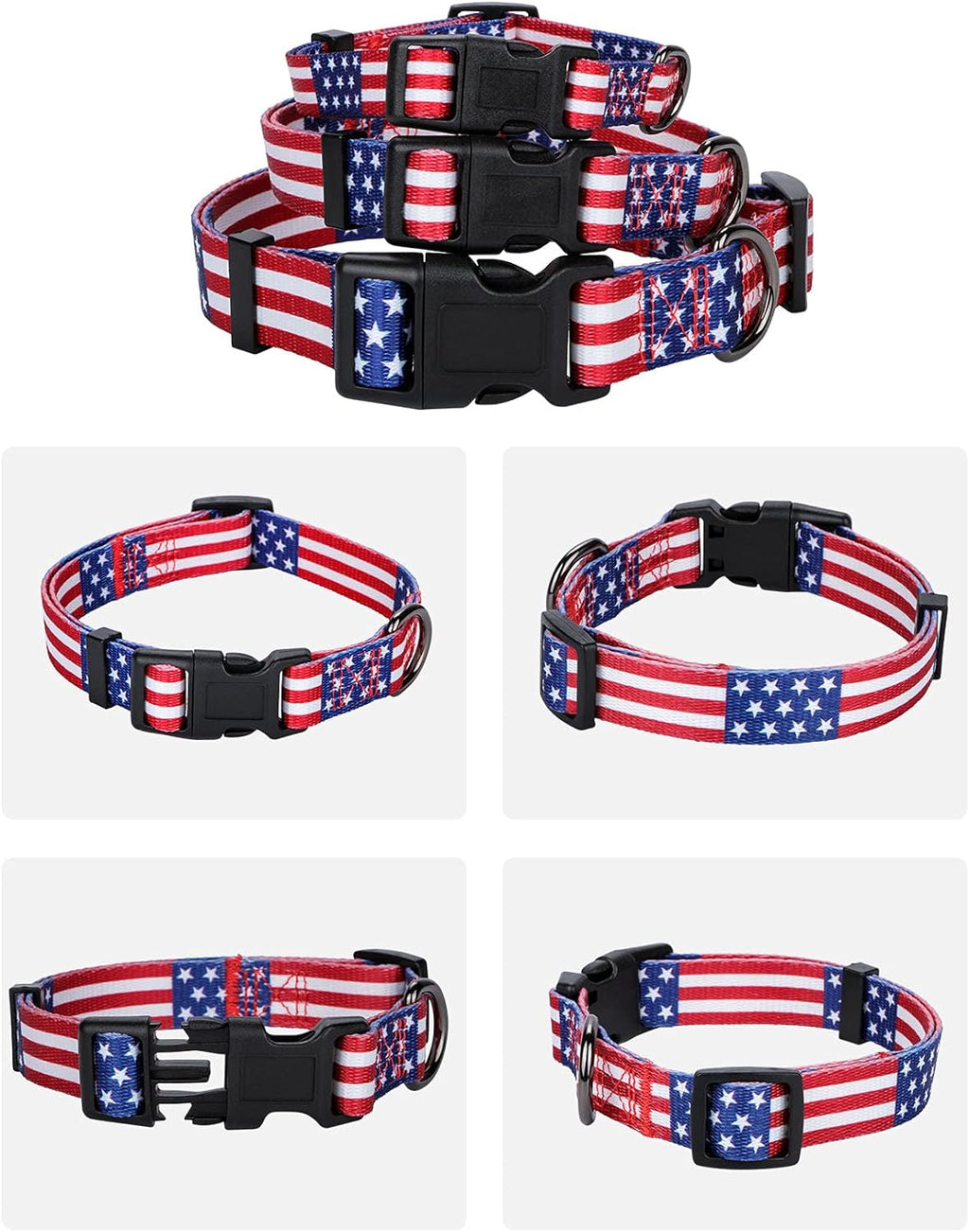 American Flag Dog Collar Independence Day Fourth of July the Great America Dog Collars Small