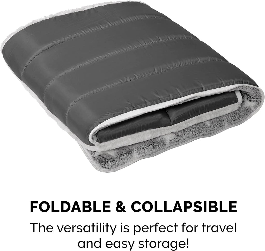 Cat Bed Snuggle Hideout for Indoor Cats & Small Dogs, Washable & Foldable W/ Plush Ball Toy - Snuggle Hideout-Bear Pet Tent - Silver Stars, Small